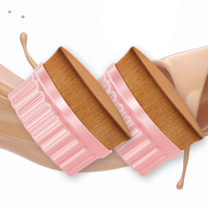 DHGBD Foundation Makeup Brush Flat Top Kabuki Brush for Face & Bodycare Application Dense Makeup Blush Brush for Blending Liquid Cream Powder Cosmetics Self Tanning Brush Applicator (2 Pink)