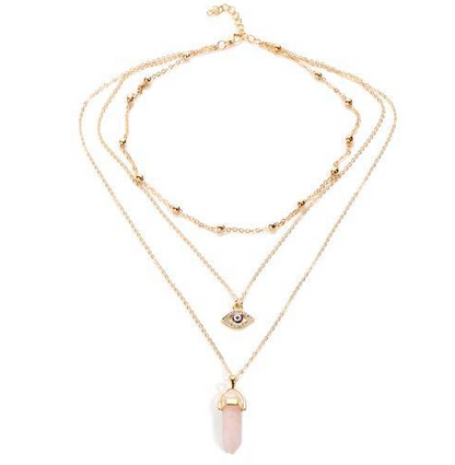 Hexagonal Pendant Necklace for Women, Fashion Layered Design