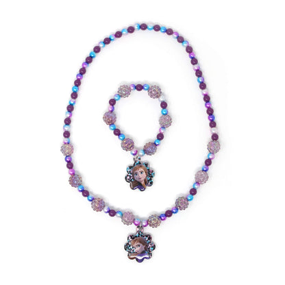 LUV HER Girls Jewelry Set - Dress Up 3 Piece Toy Jewelry Box Set with Bead Necklace Bracelet and Ring - Frozen Play Accessories - Ages 3+