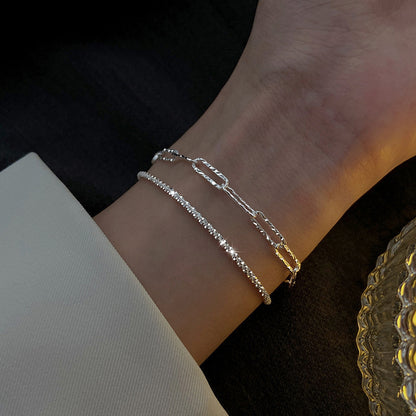 Gold and Silver Rhinestone Women's Bracelet Jewelry