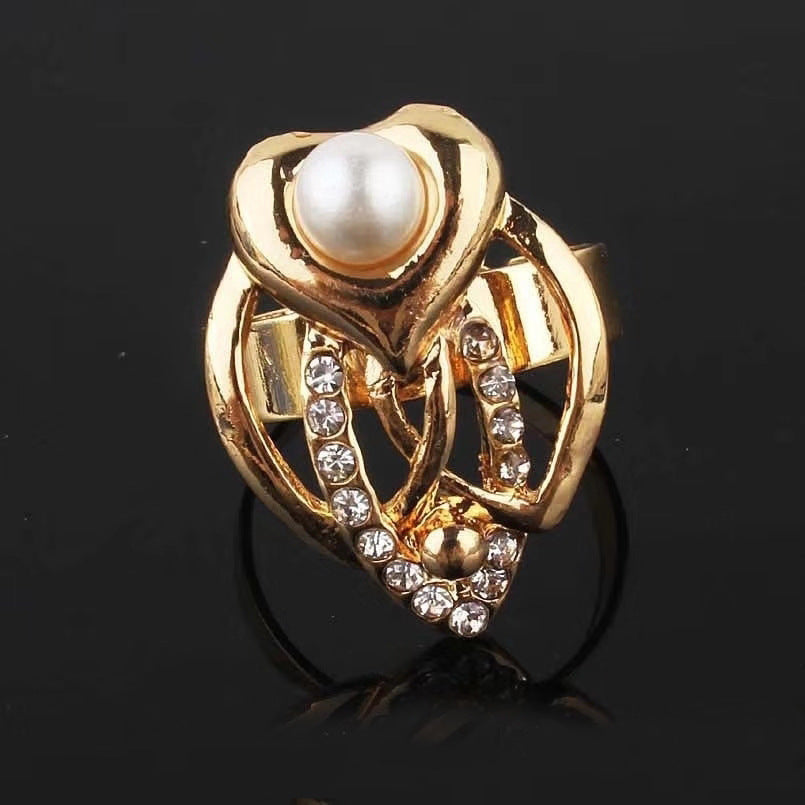 Vintage Pearl Heart Jewelry Set - Necklace, Bracelet, Earrings