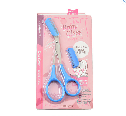 Korean Style Pink Eyebrow Scissors with Comb Tool