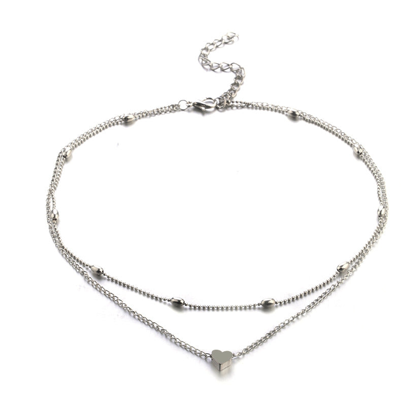 Heart Layered Necklace, Multi-Layered Choker