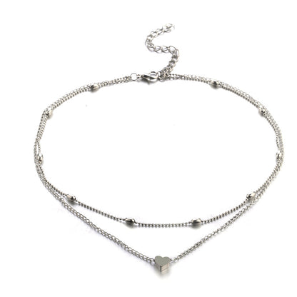 Heart Layered Necklace, Multi-Layered Choker