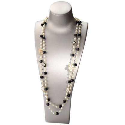 Fashion Pearl Necklace with Layered Charm Pendant