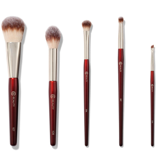 BK BEAUTY - PRECISION BRUSH COLLECTION (5PC) - Professional Makeup Brush Set for Bronzer Blush Contour Powder & Eye Makeup | Premium Face Brushes for Flawless Application