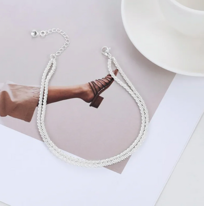 Double Layer Sparkling Anklet