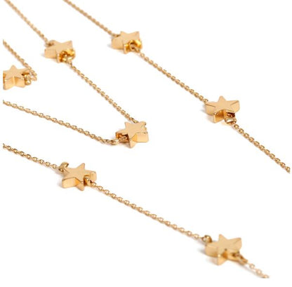 Star Pendant Tassel Multi-Layer Necklace
