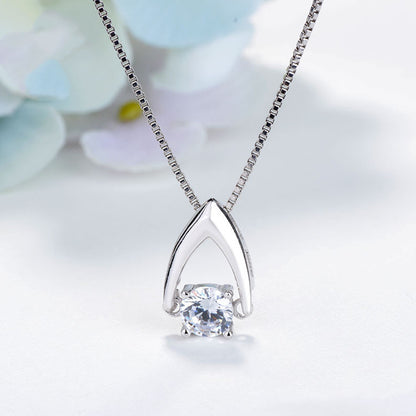 S925 Silver Minimalist Clover Star Pendant Necklace