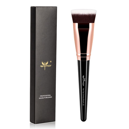 Anmor Flat Contour Brush Premium Flat Top Contour Blush Bronzer Face Makeup Brush Perfect For Cheek Forehead Jaw Nose Blending Deepening Contouring Polishing Suitable For Powder Liquid Cream