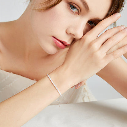 S925 Silver Adjustable Tennis Bracelet with Zirconia