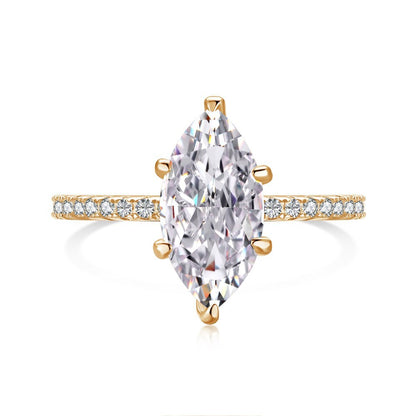 S925 Sterling Silver Geometric Ring with Zirconia