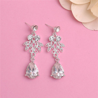 Beautiful Bride Necklace and Earring Set with Crown
