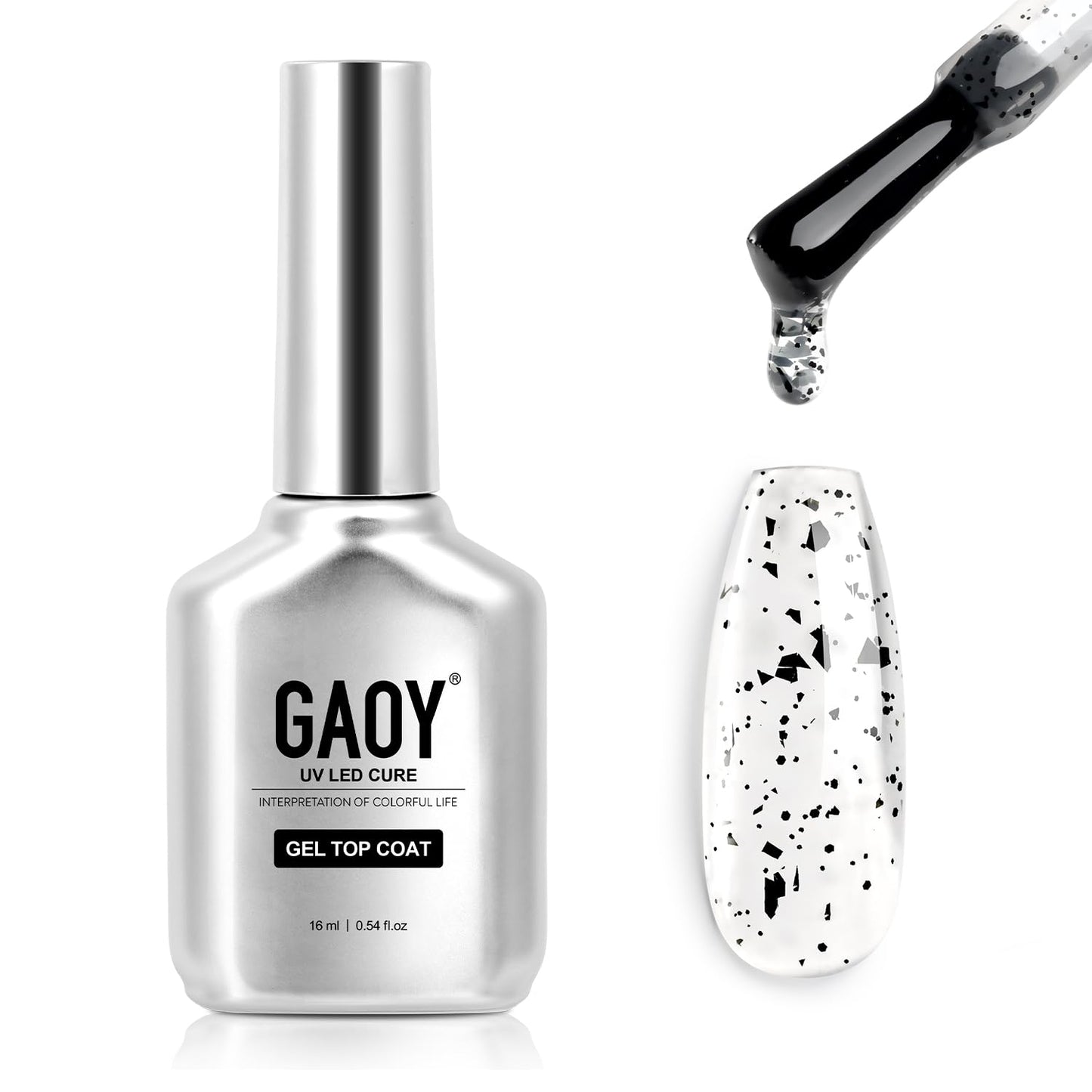 GAOY Eggshell Gel Top Coat 16ml Eggshell Effect Gel Nail Polish No Wipe Clear Top Coat Soak off UV LED Finish Gel for Nail Art