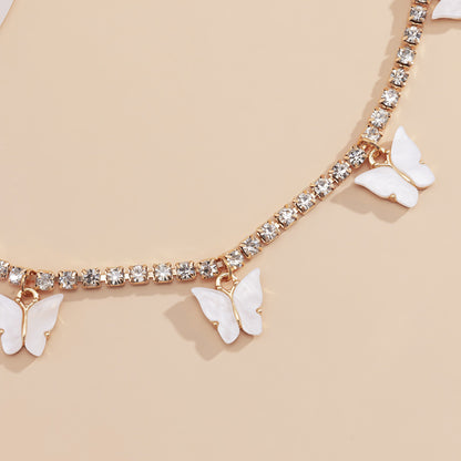 Acrylic Butterfly Necklace with Vintage Style Design