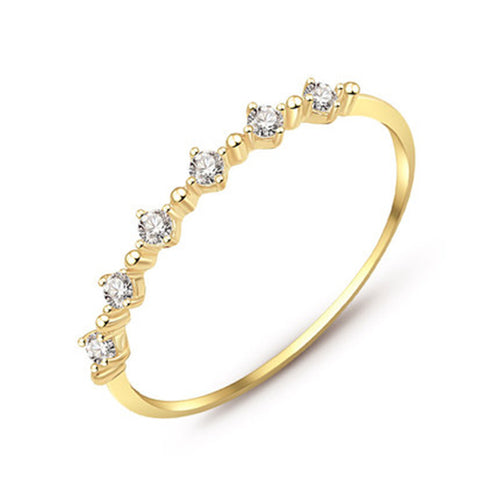 S925 Silver Ring with 14K Gold and Zirconia Stones