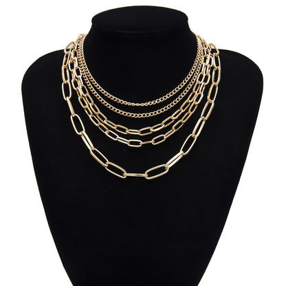 Layered Chain Necklace - Vintage Punk Style for Women
