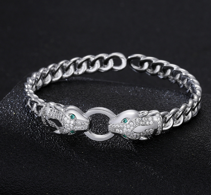 Leopard Diamond Rose Gold Ring Bracelet