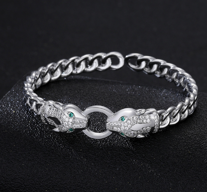 Leopard Diamond Rose Gold Ring Bracelet