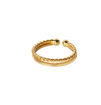 S925 Silver Women's Ring with Double-layer Twist Design