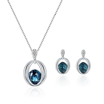 Crystal Jewelry Set for Bride: Necklace & Earrings