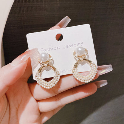 S925 Silver Needle Pearl Earrings - Vintage Korean Style