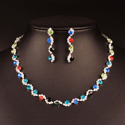 Korean Style Bride Necklace, Wedding Jewelry Set