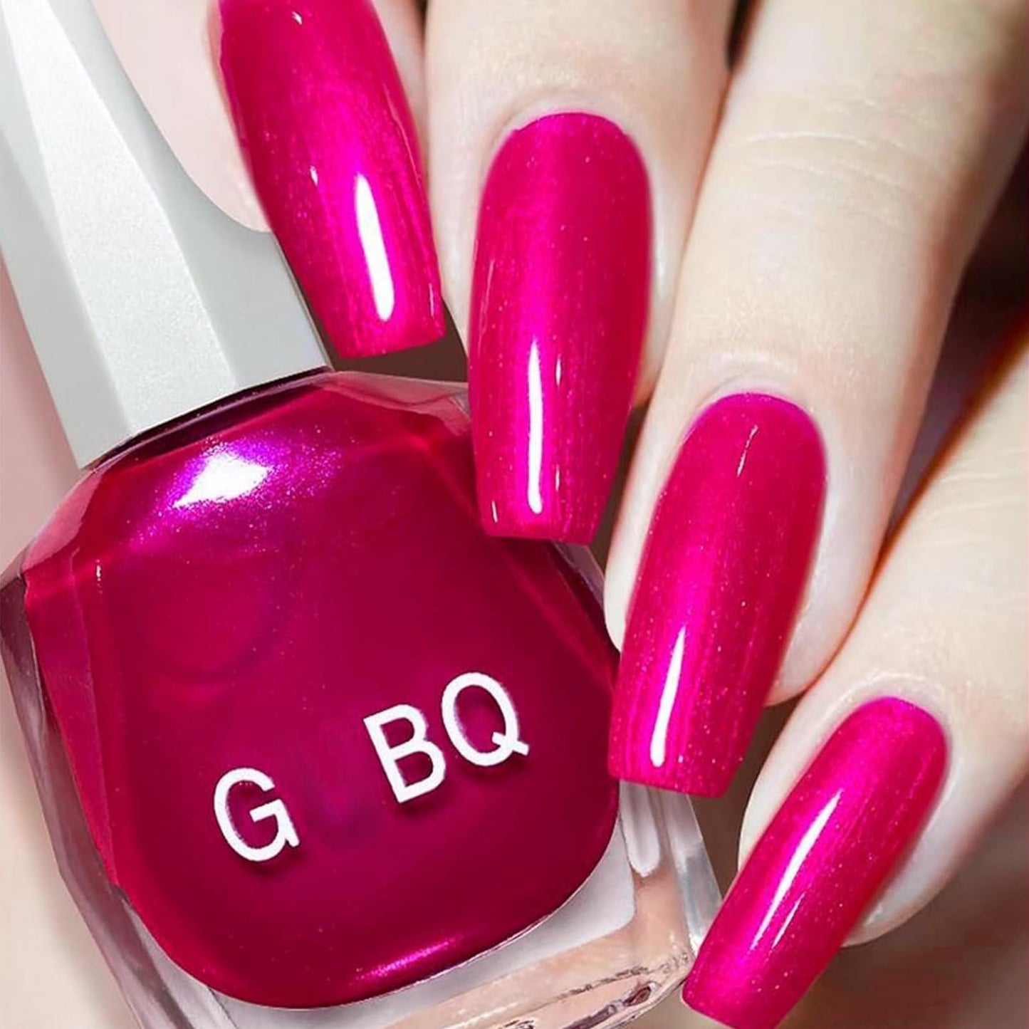 Hot Pink Gel Nail Polish for Women Air Dry Rose Red Polish for Nails Reflective Iridescent Neon Pink Nail Polish Fuchsia Armor Nail Polish Bright Pink Chrome Nail Polish Quick Dry Magenta Polish
