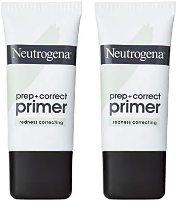 Neutrogena Prep + Correct Primer for Redness Correcting Green-Toned Matte Makeup Primer with Seaweed Extract to Help Reduce Redness & Even Skin Tone 1.0 oz (Pack of 2)
