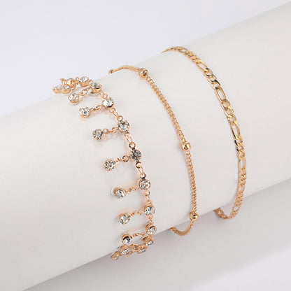 Chic Simple Beaded Anklet with Tassel and Pendant