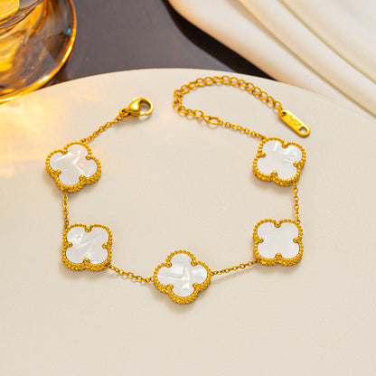 High-End Four Leaf Clover Titanium Steel Necklace