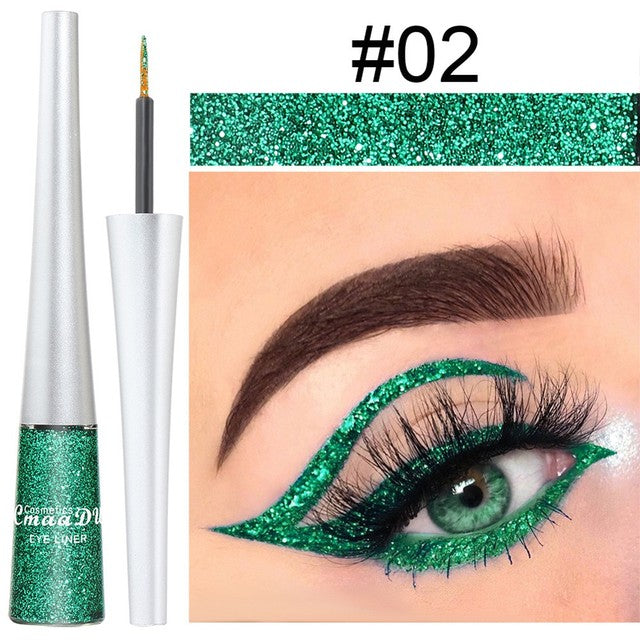 16 Colors Waterproof Glitter Eyeliner for Halloween Makeup