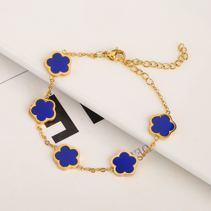 Stainless Steel Five-Petal Jewelry Set