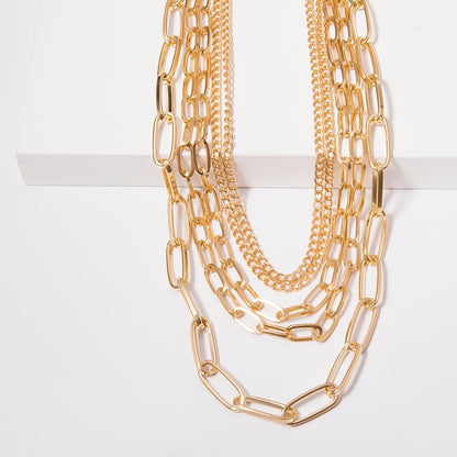 Layered Chain Necklace - Vintage Punk Style for Women