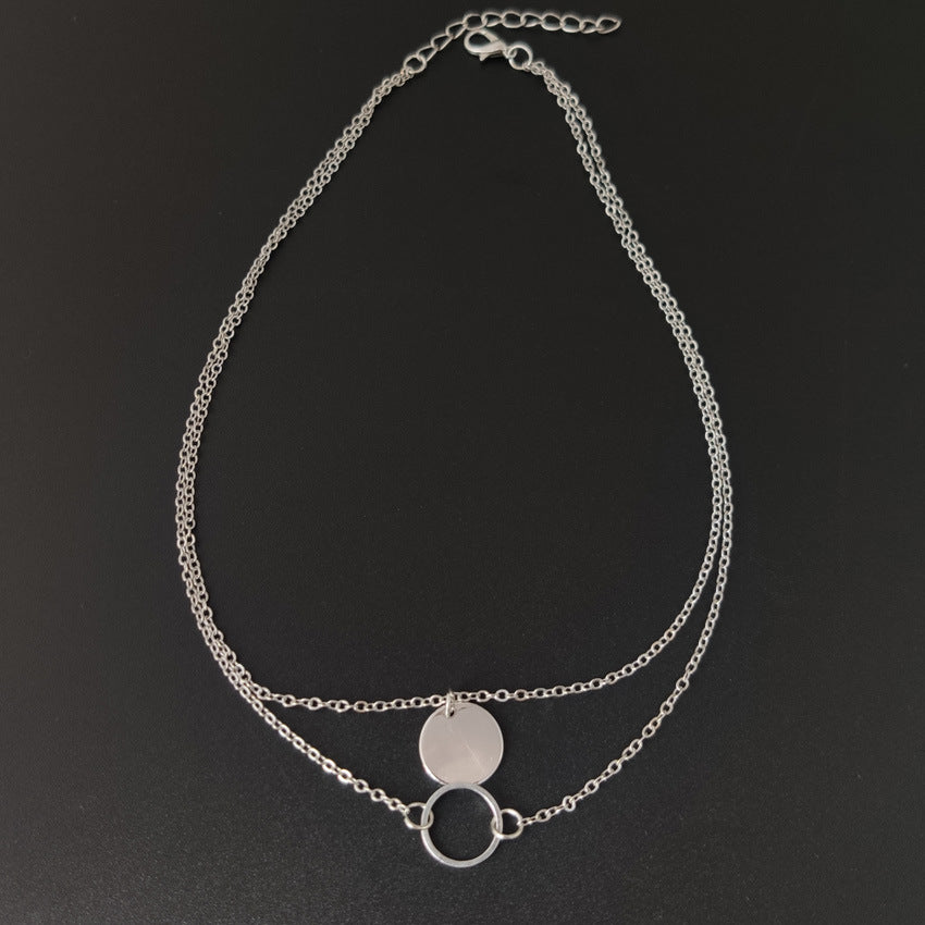 Multilayer Sequin Pendant Necklace for Women