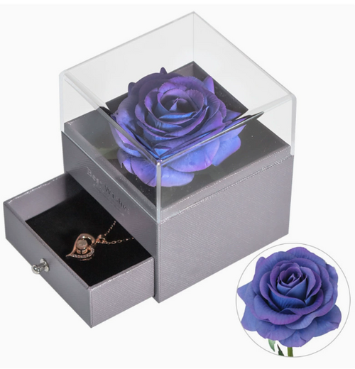 Preserved Rose Jewelry Box Necklace