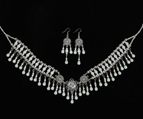 Bride Crown Jewelry Set with Alloy Earrings and Headpiece