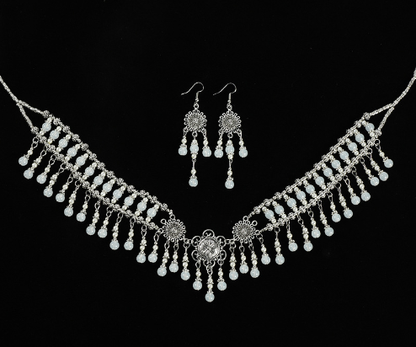 Bride Crown Jewelry Set with Alloy Earrings and Headpiece
