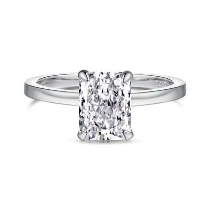 S925 Sterling Silver Geometric Ring with Zirconia