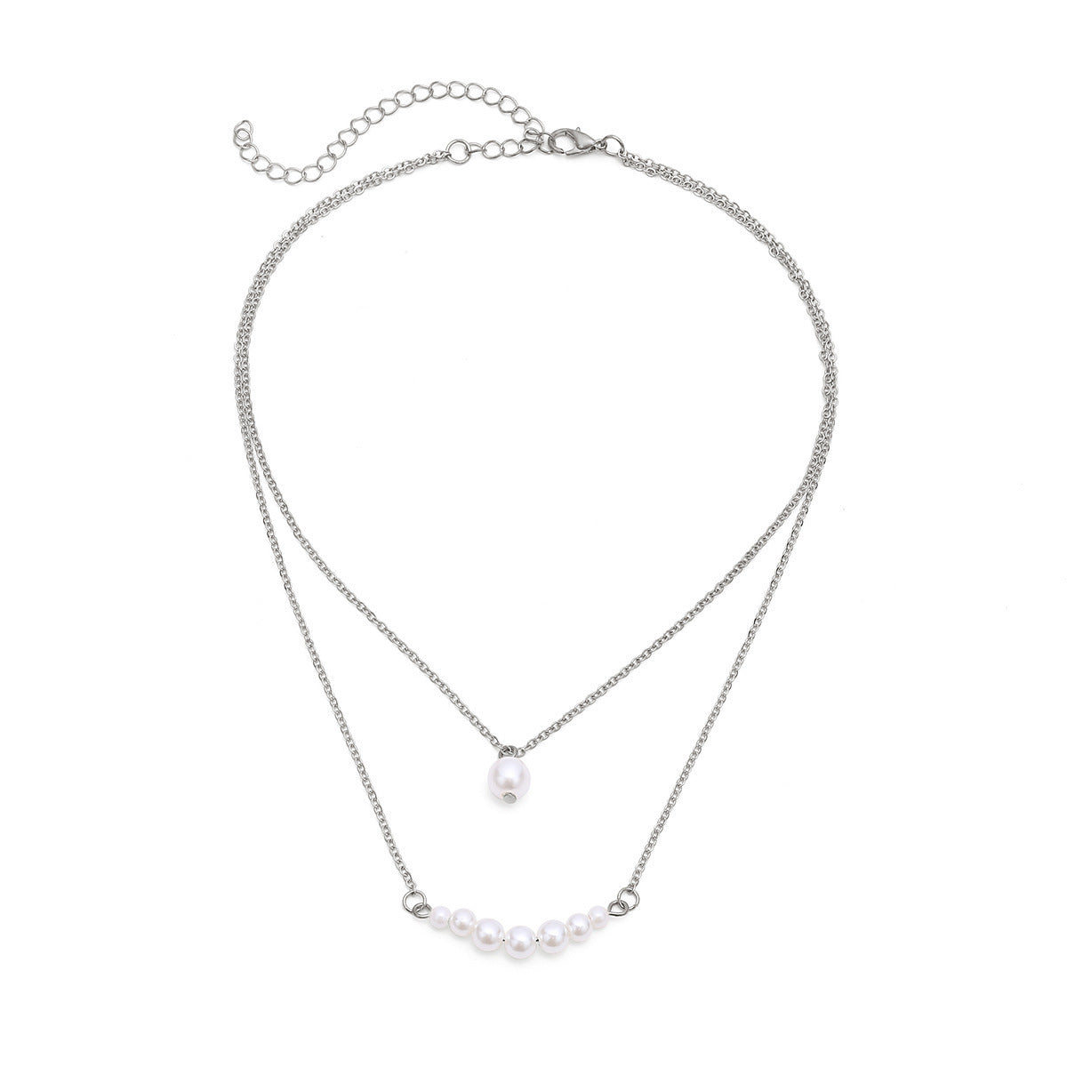 Double Layer Pearl Pendant Tassel Necklace