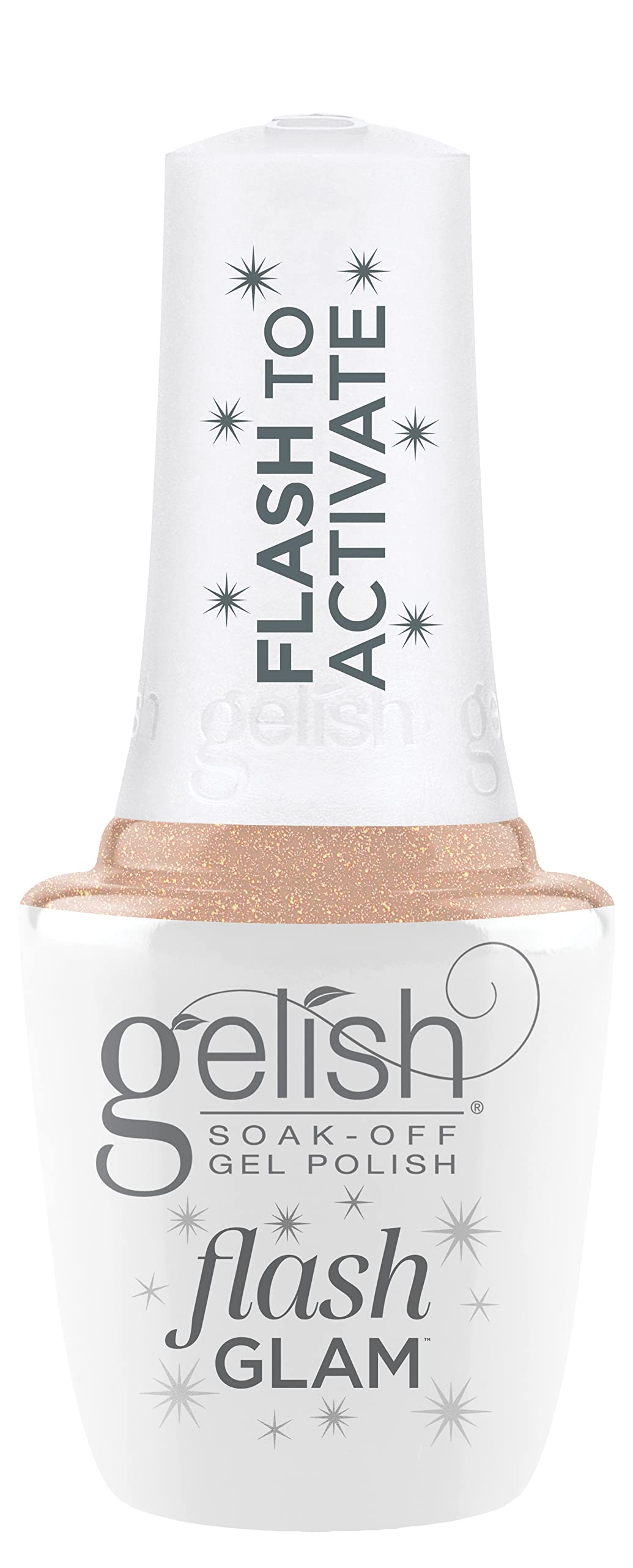 Gelish Flash Glam Gel Polish – Glitter Gel Polish for Nails Long-Lasting Sparkling Finish Quick-Dry Formula Professional Nail Glitter Manicure (Bright Up My Alley 15mL)