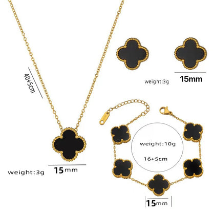 High-End Four Leaf Clover Titanium Steel Necklace