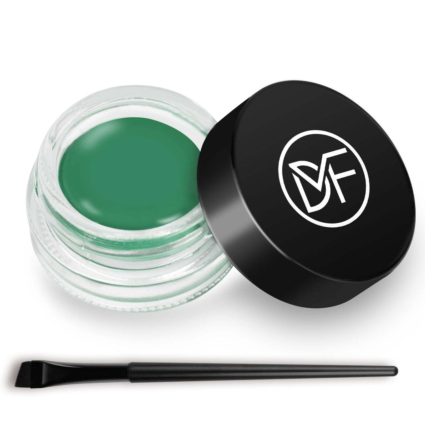 Eyeliner Gel SetLong Lasting Waterproof Gel EyelinerHigh-Intensity Pigments Smudge-Proof Eye Liner Makeup With 5.51 IN Long Eyeliner Brush Water-Resistant Cream Eyeliner Gel 5G-Green