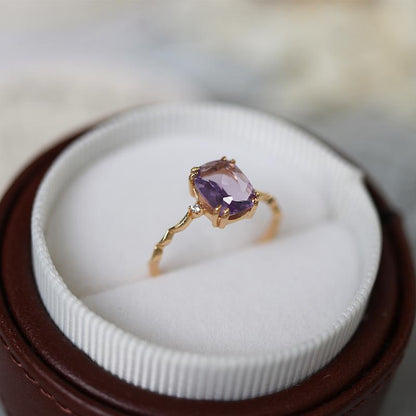Fashionable Simple Lavender Anti-Amethyst Ring for Women