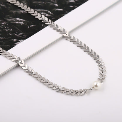 Handcrafted Copper Fishbone Necklace for Street Style