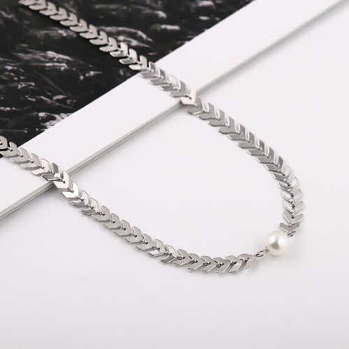 Handcrafted Copper Fishbone Necklace for Street Style