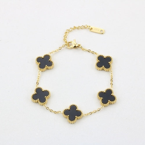 High-End Four Leaf Clover Bracelet in Titanium Steel
