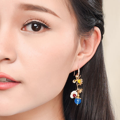2020 Asymmetric Plum Blossom Design Earrings for Women