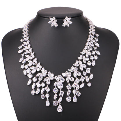 Elegant Bride Jewelry Set with Necklace and Earrings
