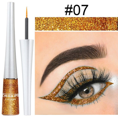 16 Colors Waterproof Glitter Eyeliner for Halloween Makeup
